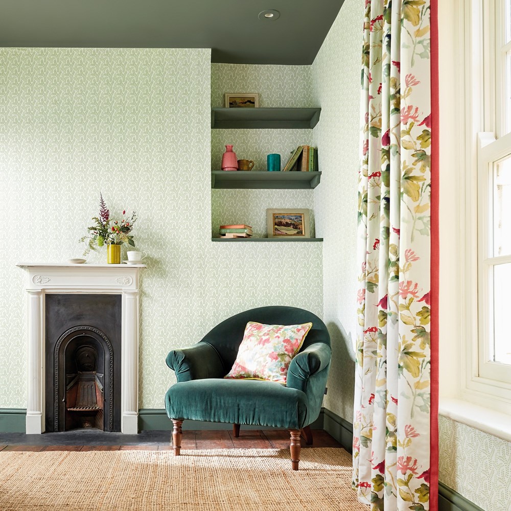 Yarton Wallpaper 216887 by Sanderson in Moss Green